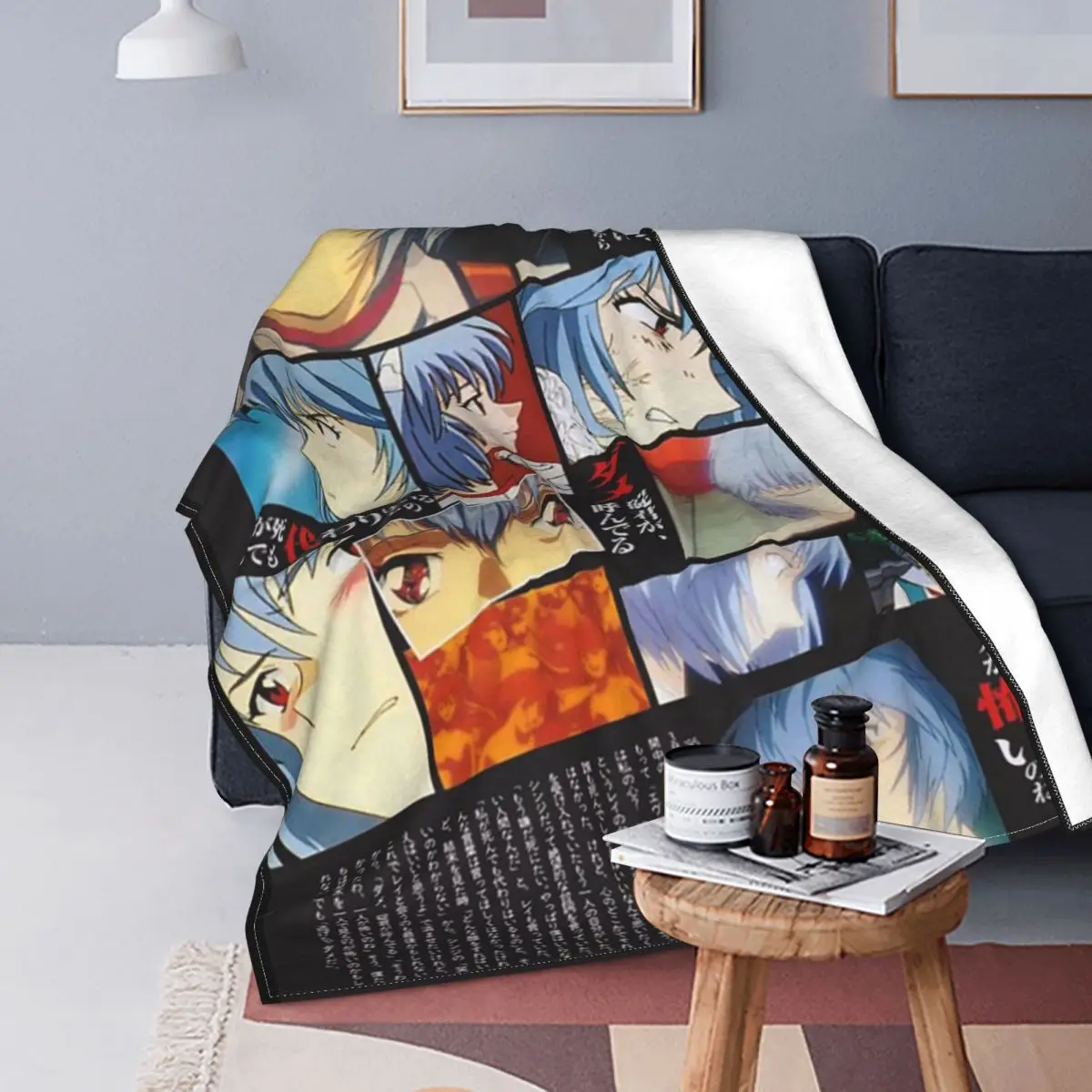 

Rei Ayanami Eva Anime Japan Manga Blanket Cover Fuzzy Throw Blanket Bed Sofa Portable Ultra-Soft Warm Bedsprea