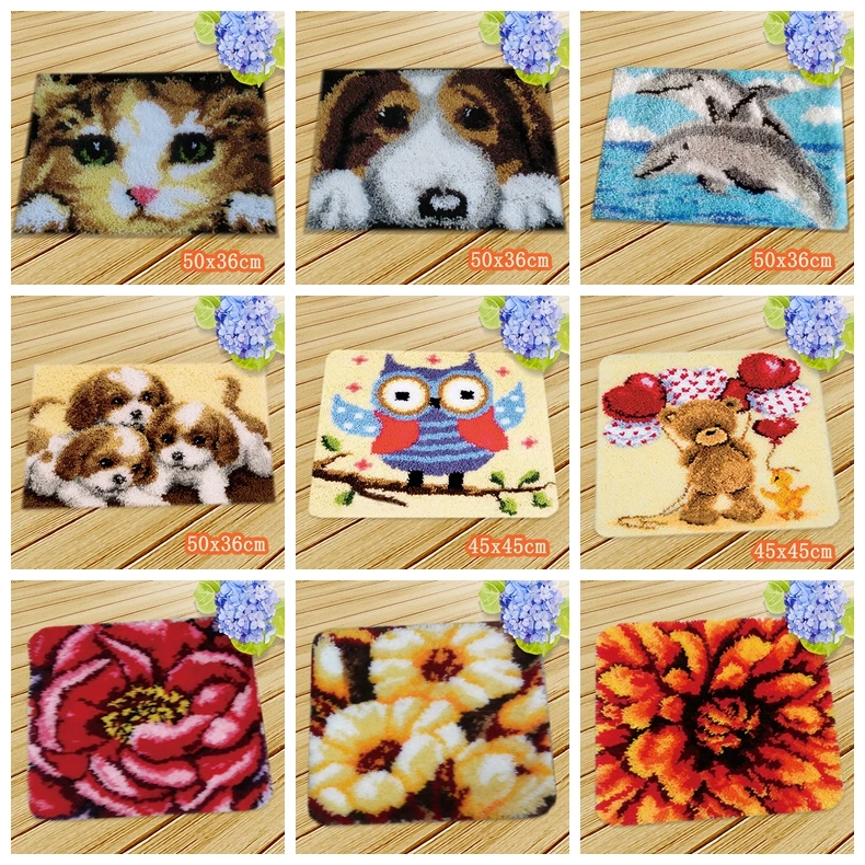 Вышивка Подушка с пуговицей Животные защёлки комплект Almofadas Diy Smyrna Knooppakket Klink Haak