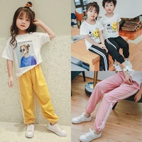 childrens spring and autumn trousers thin linen silk boy girl bloomers trousers casual baby pants childrens sports pants 3 8 t