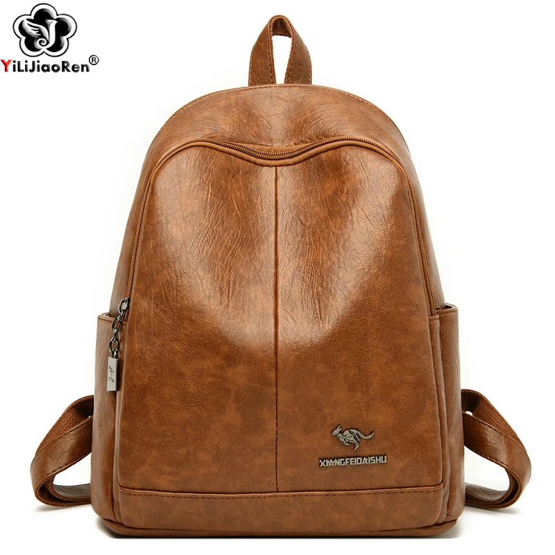 

Casual Women Backpack Famous Brand Leather Backpack Female Large Capacity School Bag Bookbag Simple Shoulder Bags for Women
