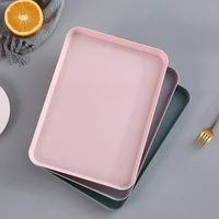 1pc nordic rectangular tea tray plastic storage tray home kitchen fruit dessert tray 2 size
