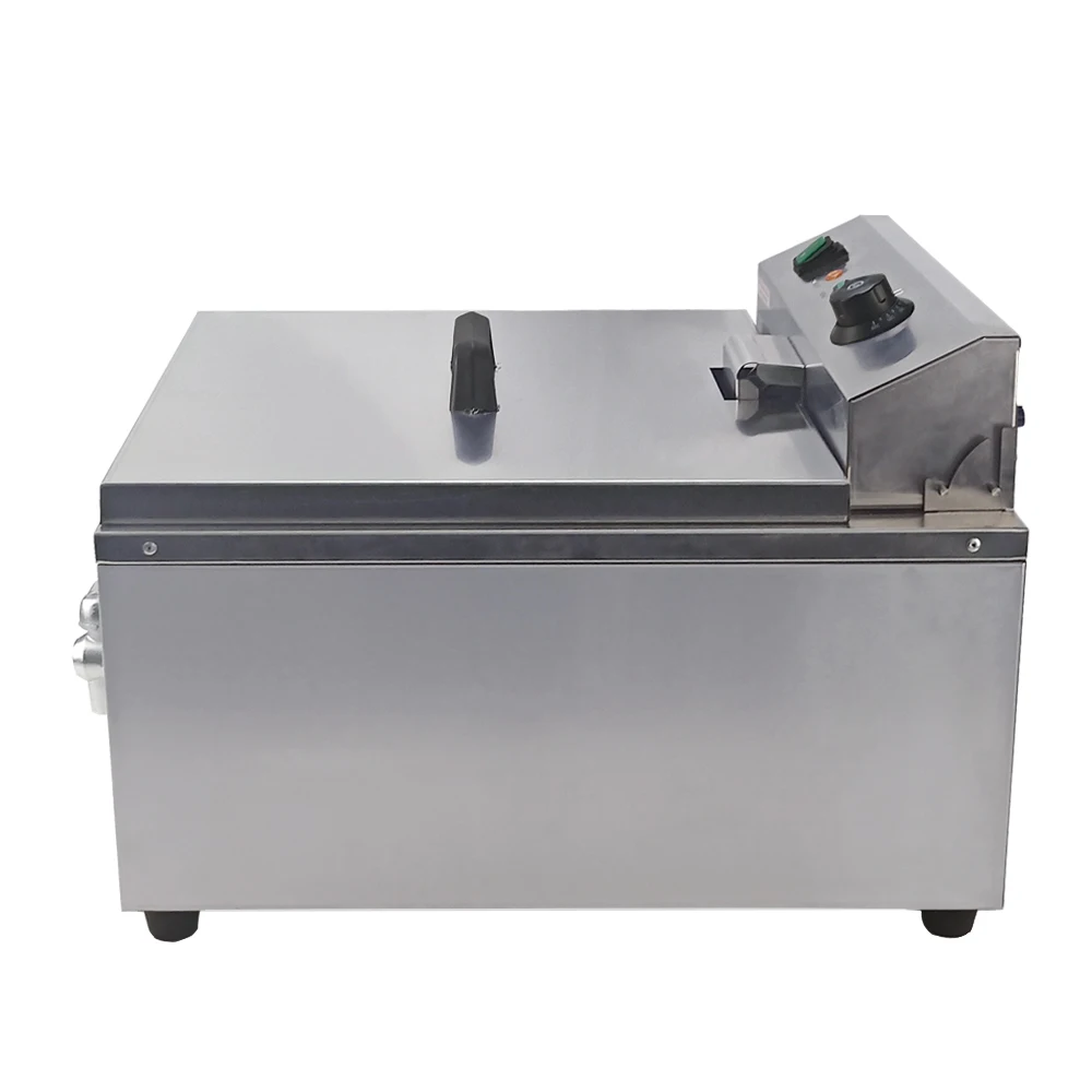 Бытовая электрическая жарочная машина мини фритюрница с корзиной жареная рыба