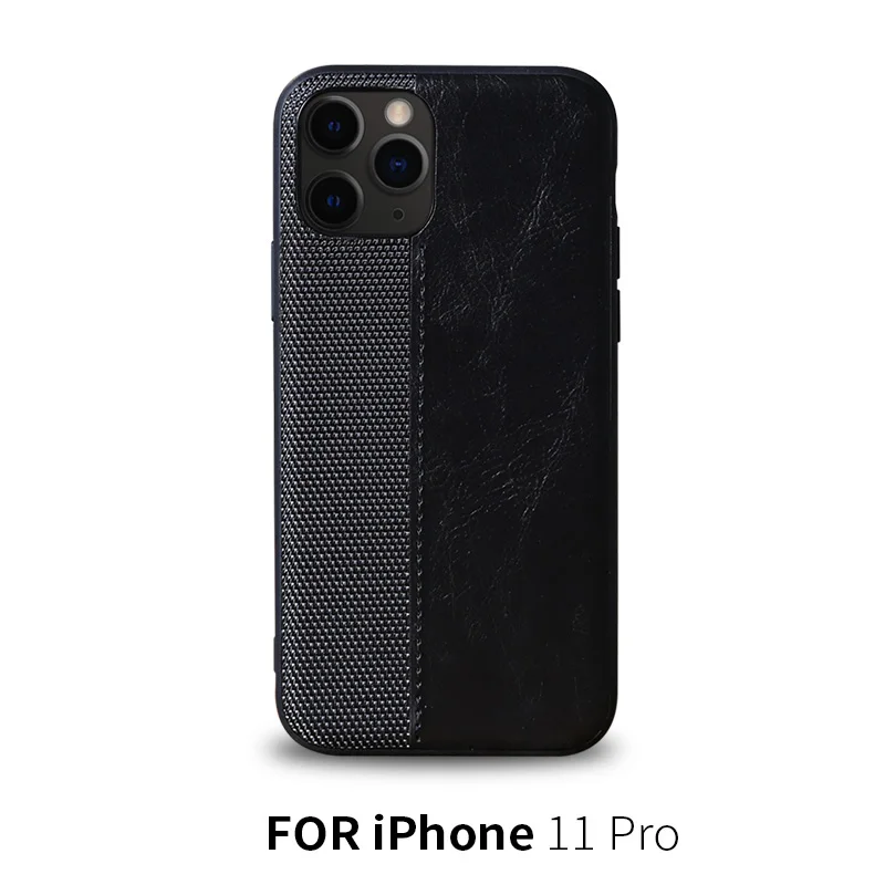 7 FOR IPHONE 11 PRO Кожаный чехол с вязаными качествами для Iphone 11 PRO MAX, деловой чехол для телефона - Цвет: 7 FOR IPHONE 11 PRO
