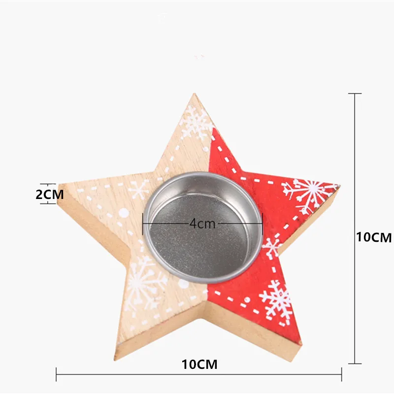 Рождественский деревянный орнамент свеча Настольная Декор для дома снежинка