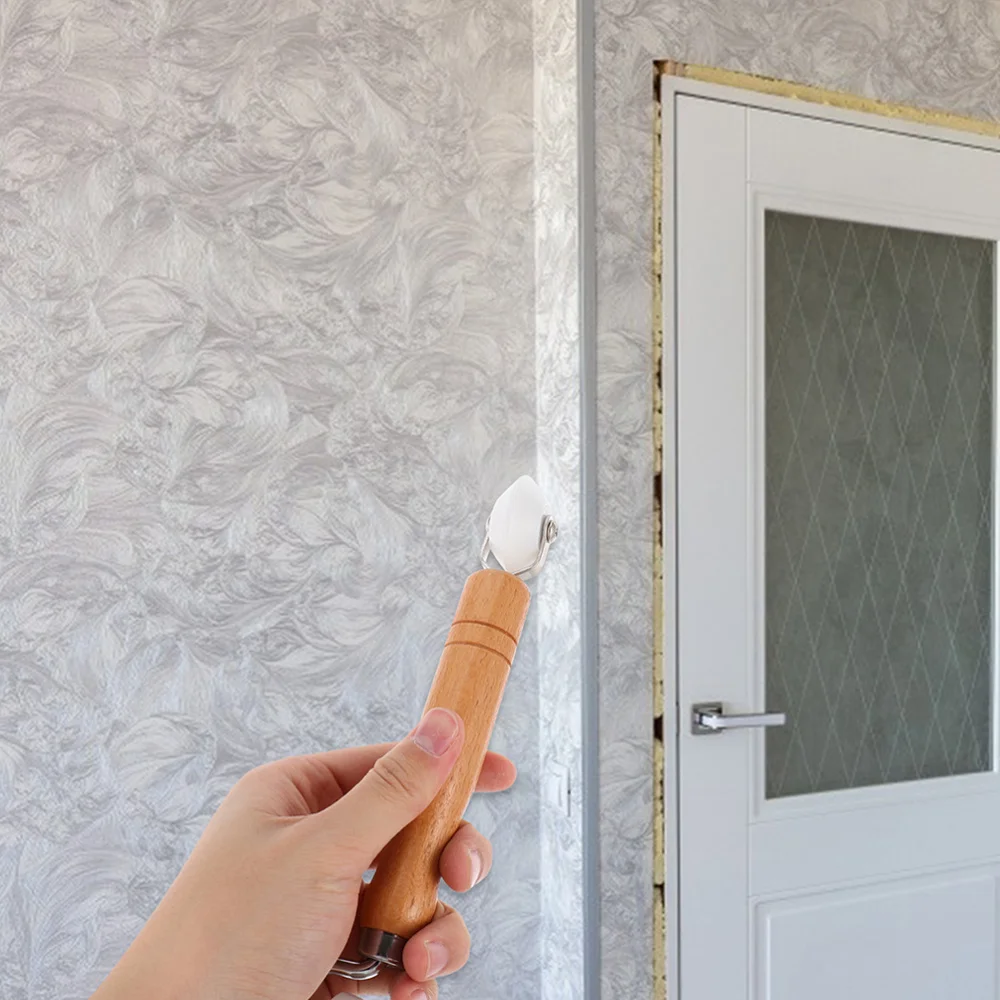 

2pcs Household Wood Wallpaper Flat Seam Roller Internal External Corner Roller
