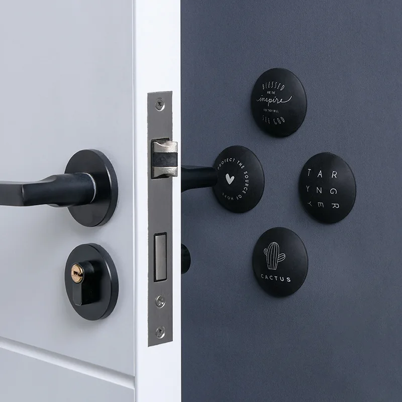 

1/4 Pcs Round Silicone Door Handle Bumpers Self-adhesive Punch-free Wall Protector Pads Household Anti-collision Door Stoppers