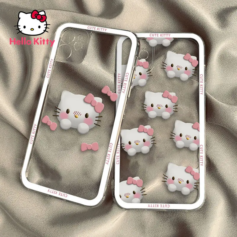 

Hello Kitty Cartoon Cute Transparent Soft Phone Case for iPhone13 13Pro 13Promax 12 12Pro Max 11 Pro X XS MAX XR 7 8 Plus Cover