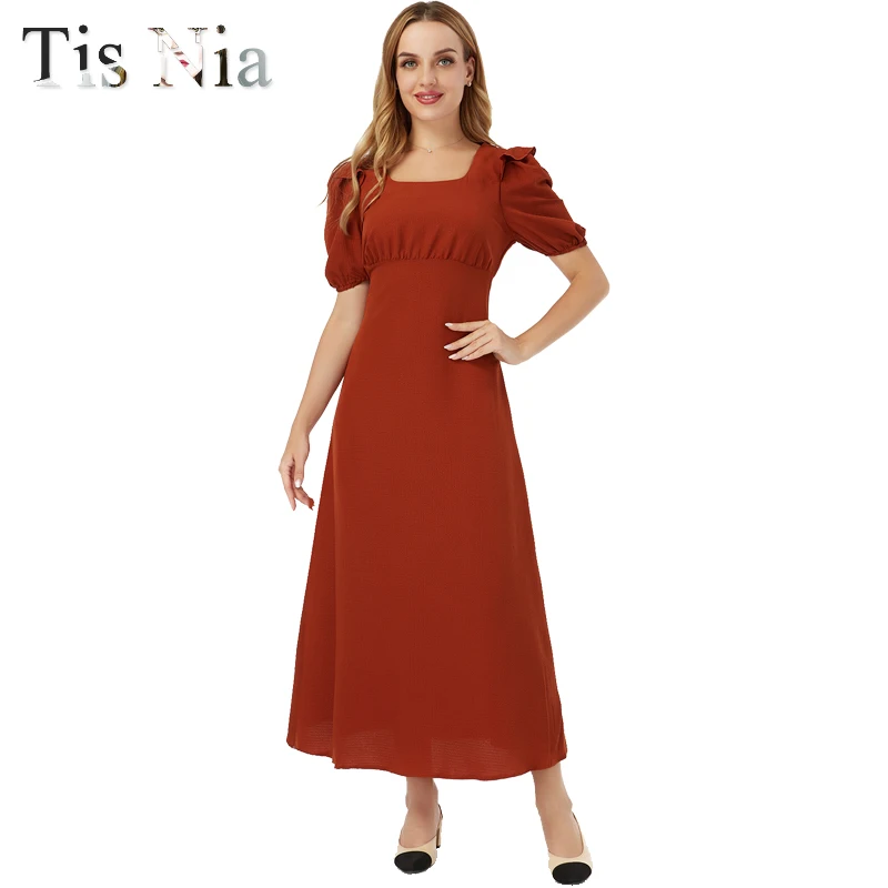 

Summer Fashion Elegant Tight Sexy Long Dress Ladies French Romantic Party Holiday Dress Beach Casual Dress Ladies Solid Color XL