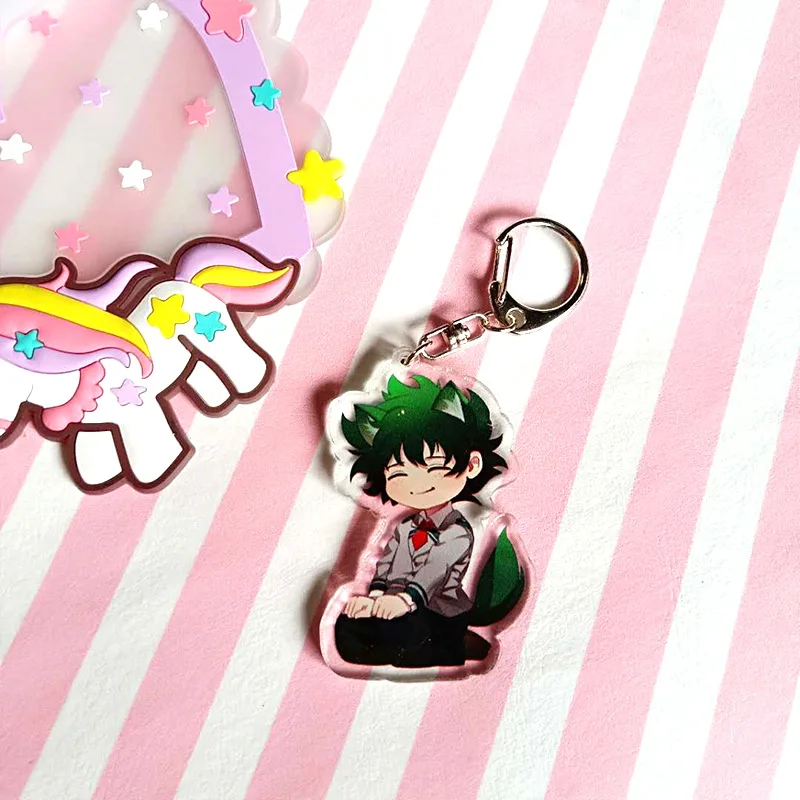 

My Hero Academia Keychain Cute Double Sided 7 Styles Key Chain Pendant Acrylic Anime Accessories Cartoon Key Ring