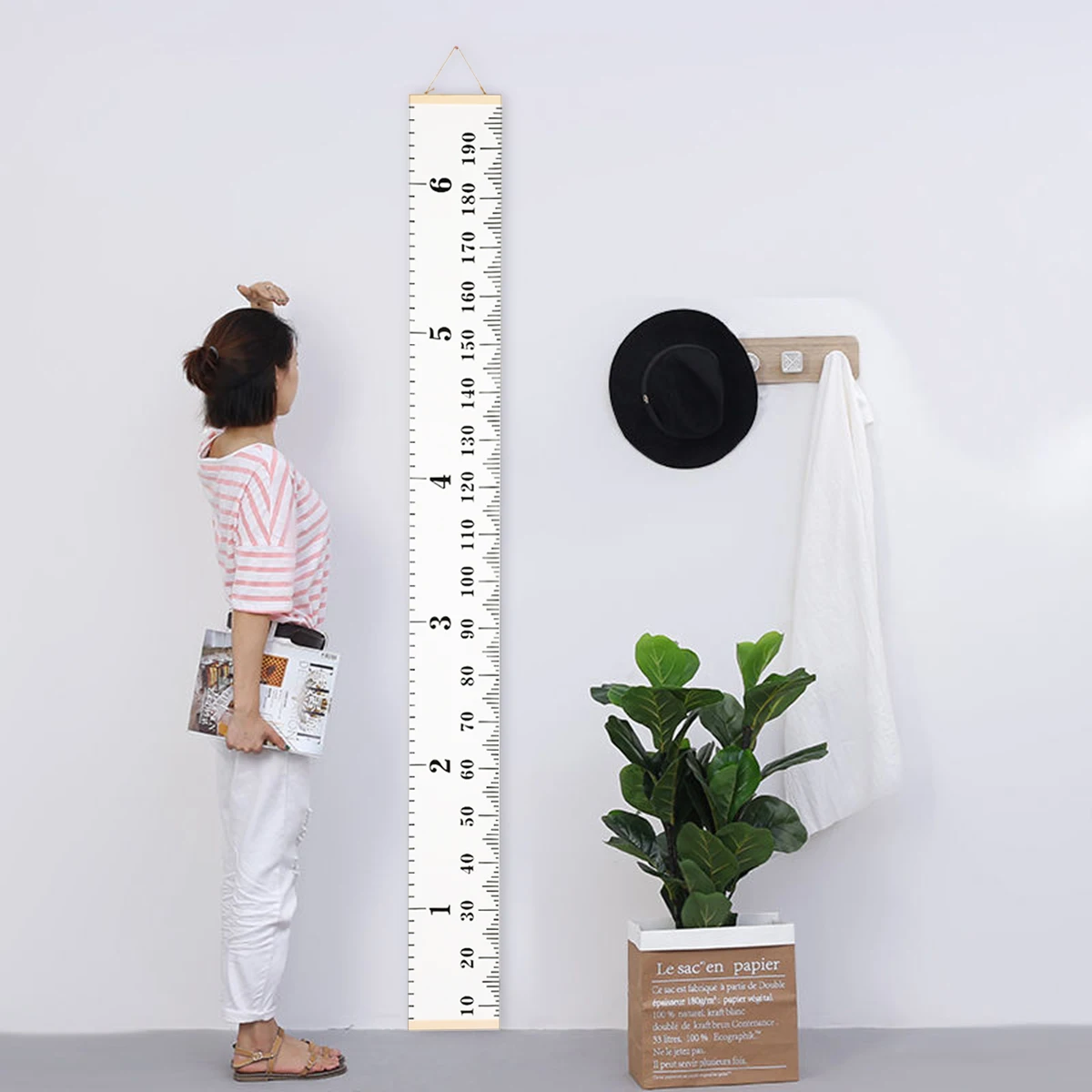 

194cm Growth Chart Height Ruler Wall Stickers Hanging Height Measurement INS Nordic Style Children's Room Decorations Wallpaper