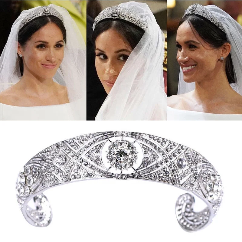

Свадебная тиара с кристаллами Meghan, корона, королева, Мэри, бандо