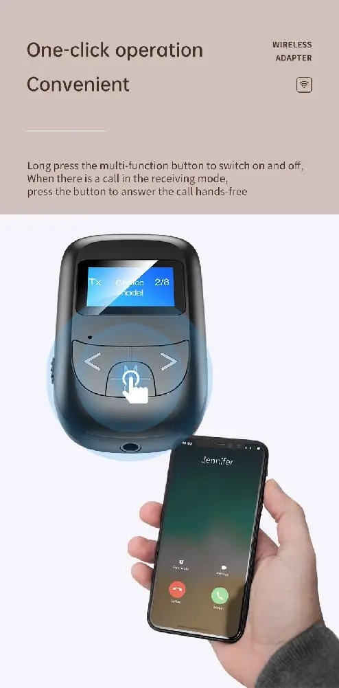 Bluetooth 5 0 аудио адаптер прием передачи 2 в 1 Plug And Play с ЖК-дисплеем r57 | Электроника