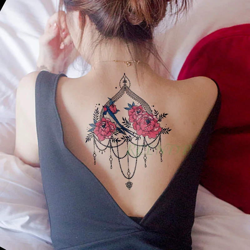 Waterproof Temporary Tattoo sticker totem datura flower petal geometric pattern big flash tatoo fake tatto for Girl Men Women | Красота и