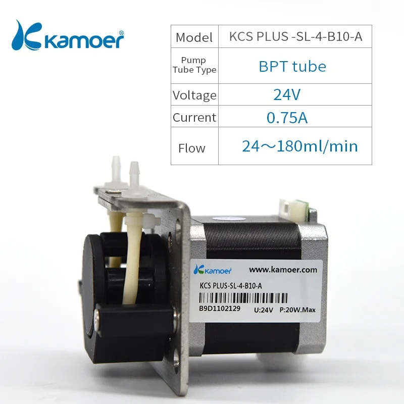 Kamoer KCS PLUS мини перистальтический насос с высокой точностью и шаговым двигателем(установка L платы - Напряжение: KCS PLUS -SL-4-B10-A
