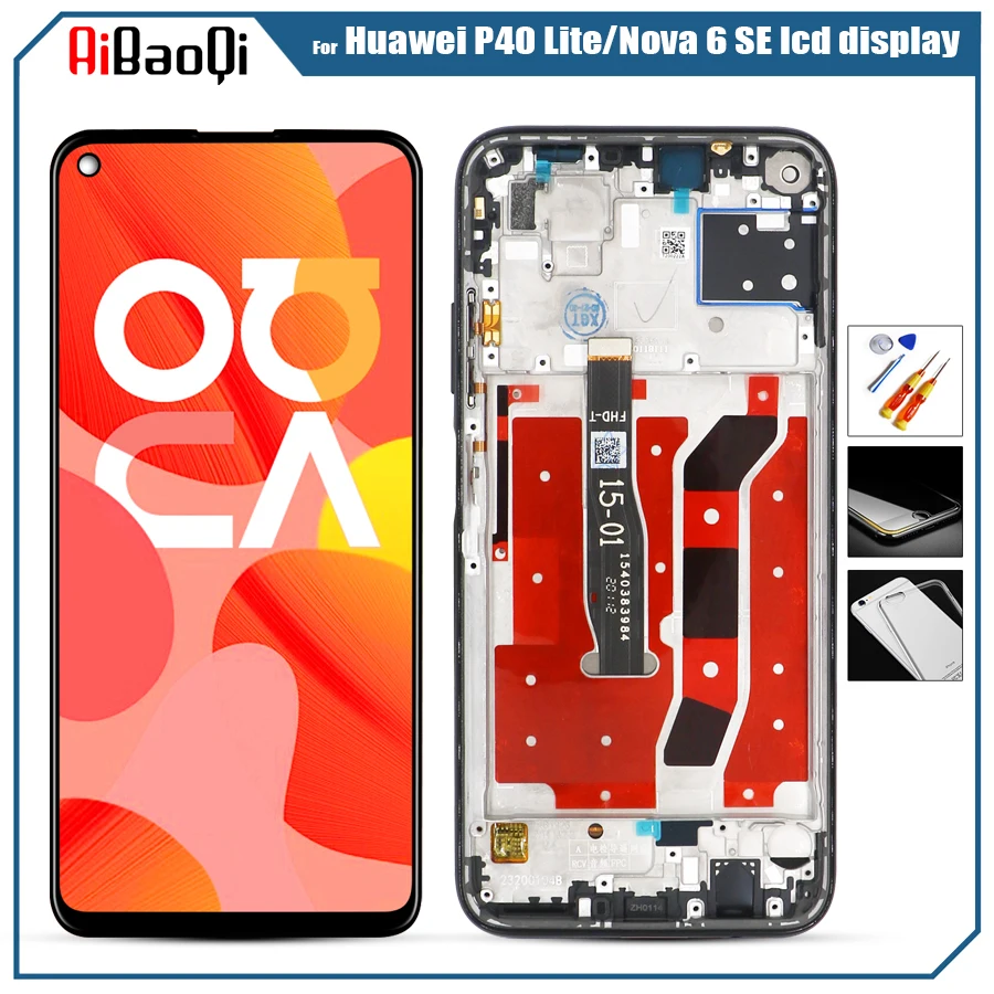 Оригинальный ЖК дисплей 6 4 дюйма для Huawei p40 lite P40 lite/nova SE/Nova 7i сенсорный экран
