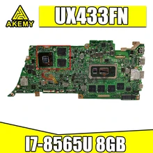 UX433FN Motherboard I7-8565U+8GB/RAM+( MX150-V2G) For ASUS ZenBook UX433FN UX433F U4300F UX433FA Laotop Mainboard 100% Full Test