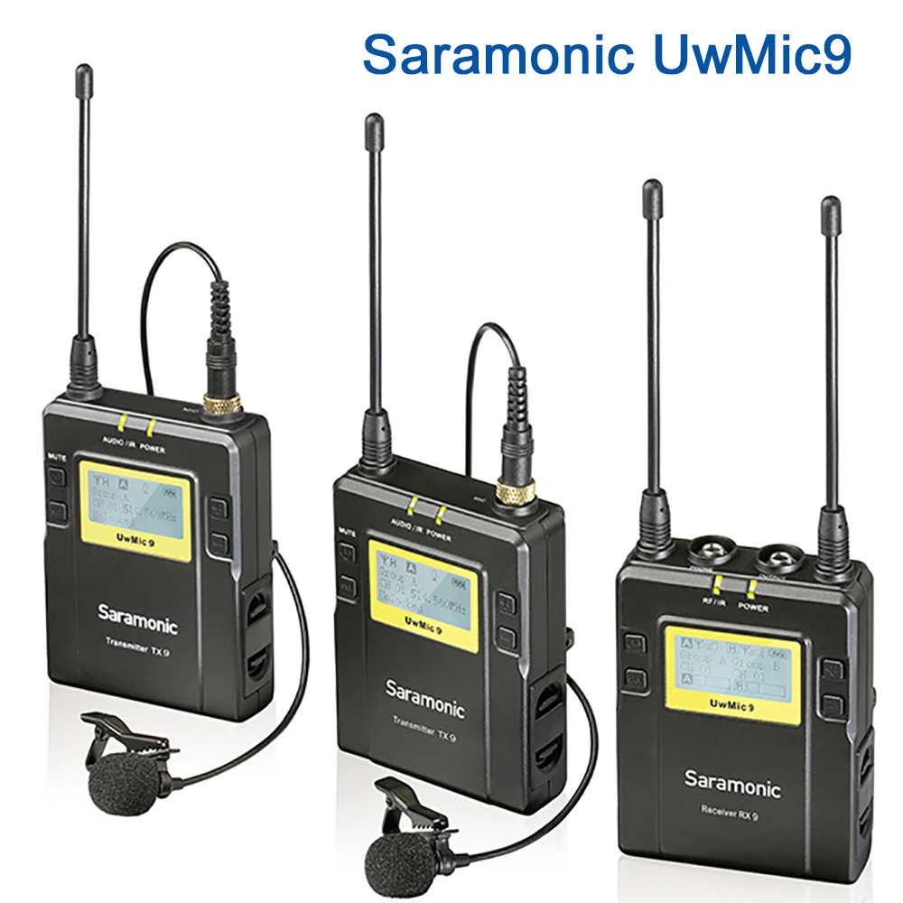 

Saramonic UwMic9 Wireless Microphone UHF Lavalier Microphone Video MIC for Canon Nikon Sony DSLR Camera 1 drag 1 / 1 drag 2