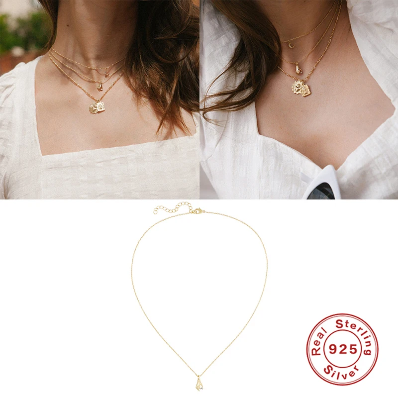 

BOAKO Ins Key Stars Necklace For Women 2020 Silver 925 Jewelry Necklace Charms Chains Fine Jewelry Choker Bijoux Femme #12.1