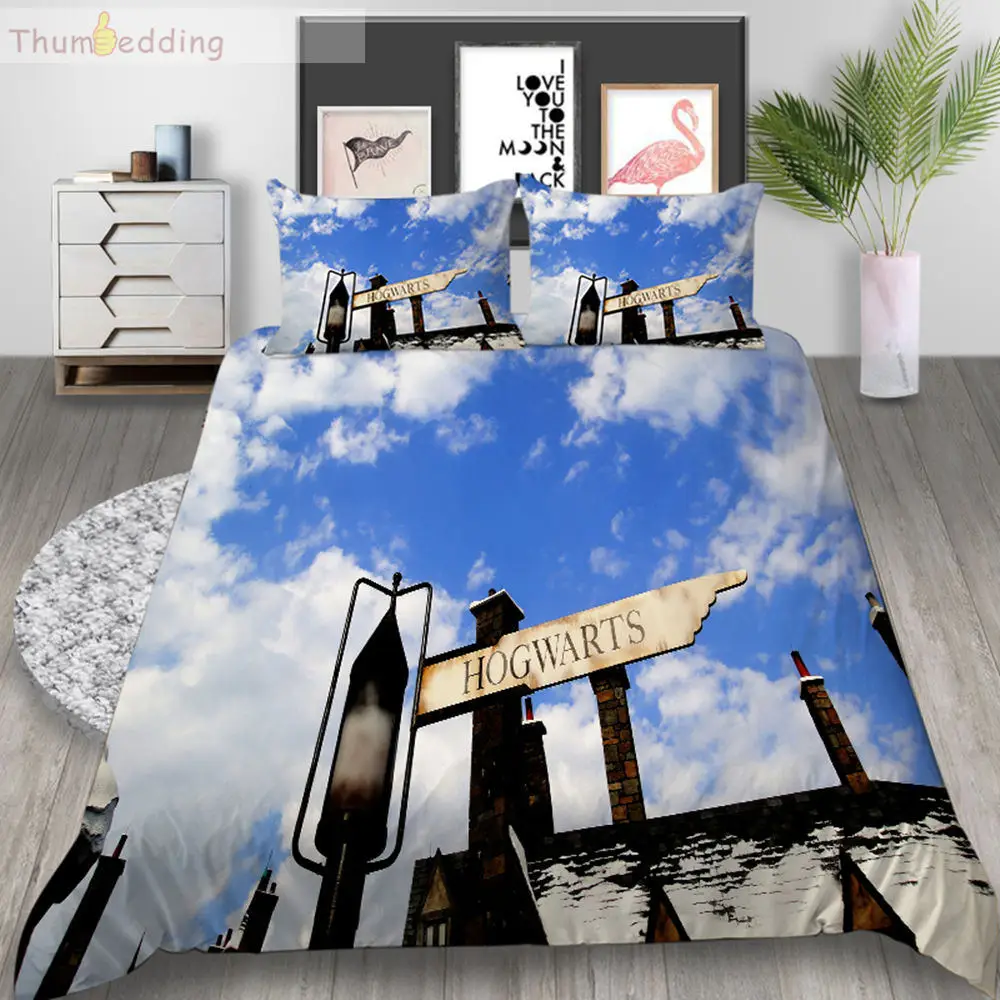 

Thumbedding Blue Sky Bedding Set King Size Duvet Cover Set Queen White Cloud Soft Touching Material Bed Cover with Pillowcase
