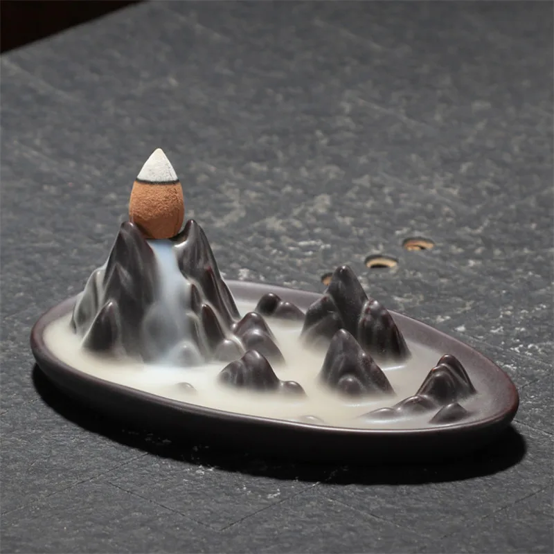 Керамический обратный поток ладана горелка креативный домашний декор Лотос дым