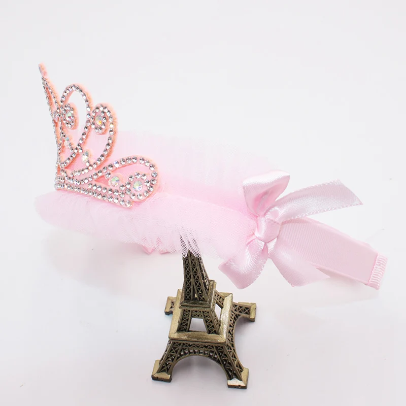 Новый Модный милый розовый Шелковый Стразы Принцесса Дети Девочки Хрустальный