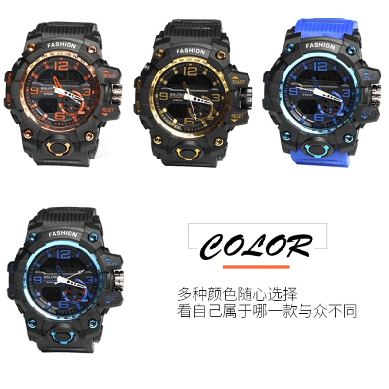 Новые повседневные модные спортивные часы на открытом воздухе двойной показ