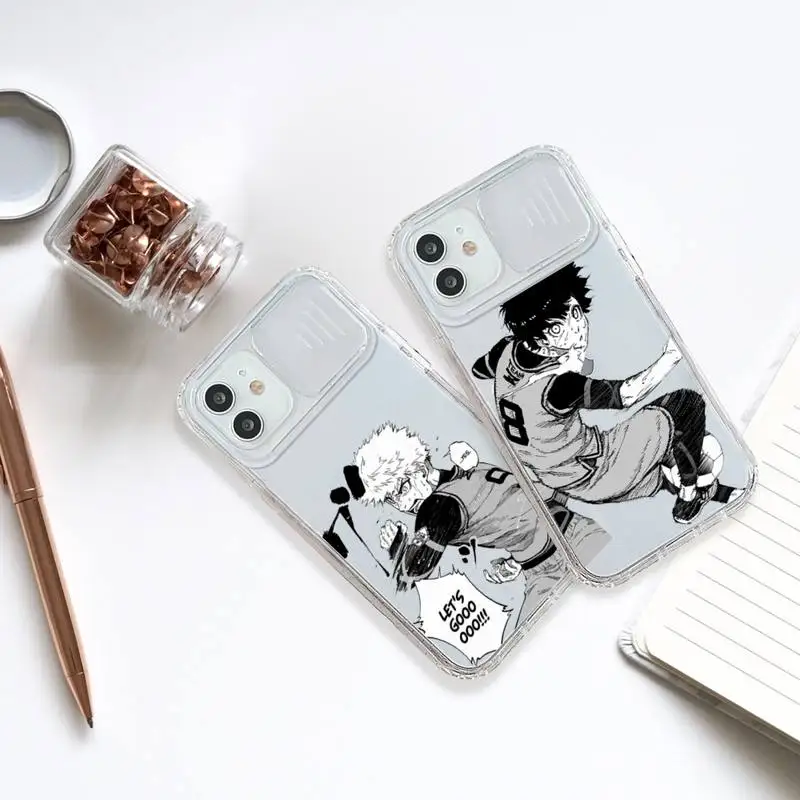 

blue lock anime Phone Case Transparent Camera Protection for iPhone 12 11 8 7 se 2020 mini pro X XS XR MAX Plus