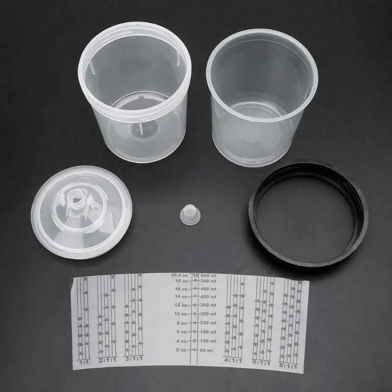 

Spray gun Paint Mixing Cup PPS Type H/O Quick Cup, spray gun tank pps tank 165/400/600ml pps Disposable paint cup