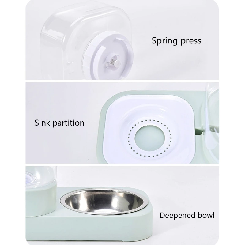 

Pet Dog Cat Bowl for Kitten Puppy Automatic Feeder Fountain Water 1.5L Drinking Feeding Container