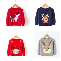 christmas child sweater for girl deer baby boys knitwear pullover jersey winter round neck toddler girl new years male clothes