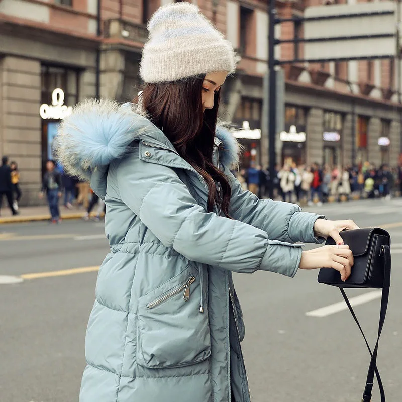 2019 зимняя новая коллекция женский пуховик толстый большой меховой воротник