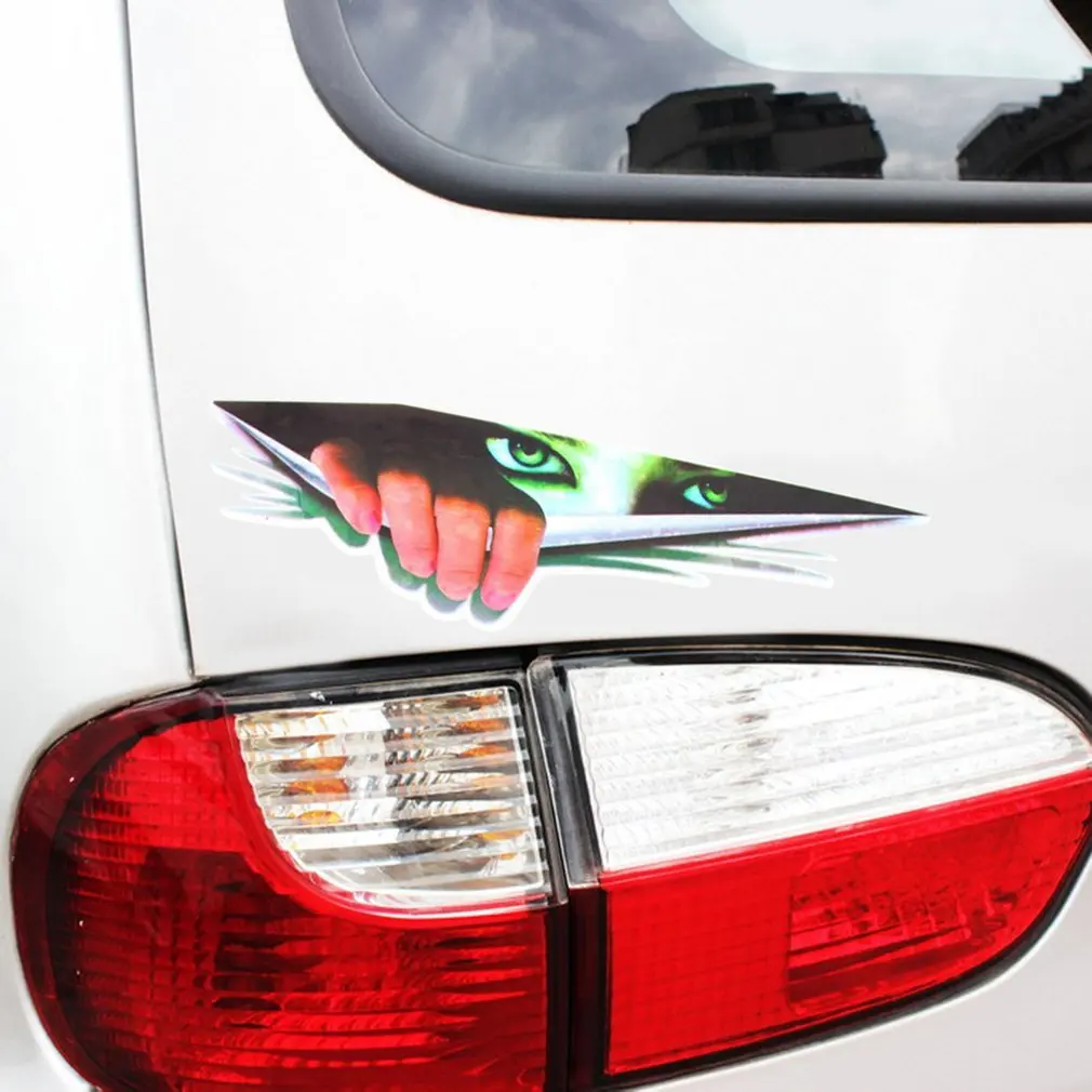 Funny Car Sticker 3D Eyes Peeking Monster sticker Voyeur Hoods Trunk Thriller Rear Window Decal | Безопасность и защита