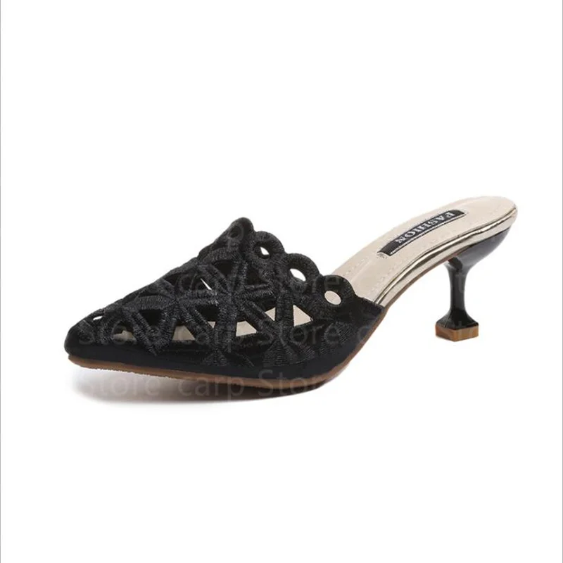 ?? 女性用サマースタイルサンダル,先のとがったつま先の開いた靴,韓国版,新しいコレクション2021