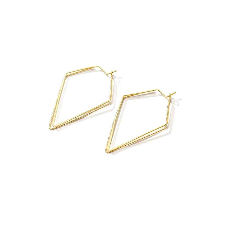 2019 корейские новые эффектные геометрические серьги с ромбовидным узором золотые