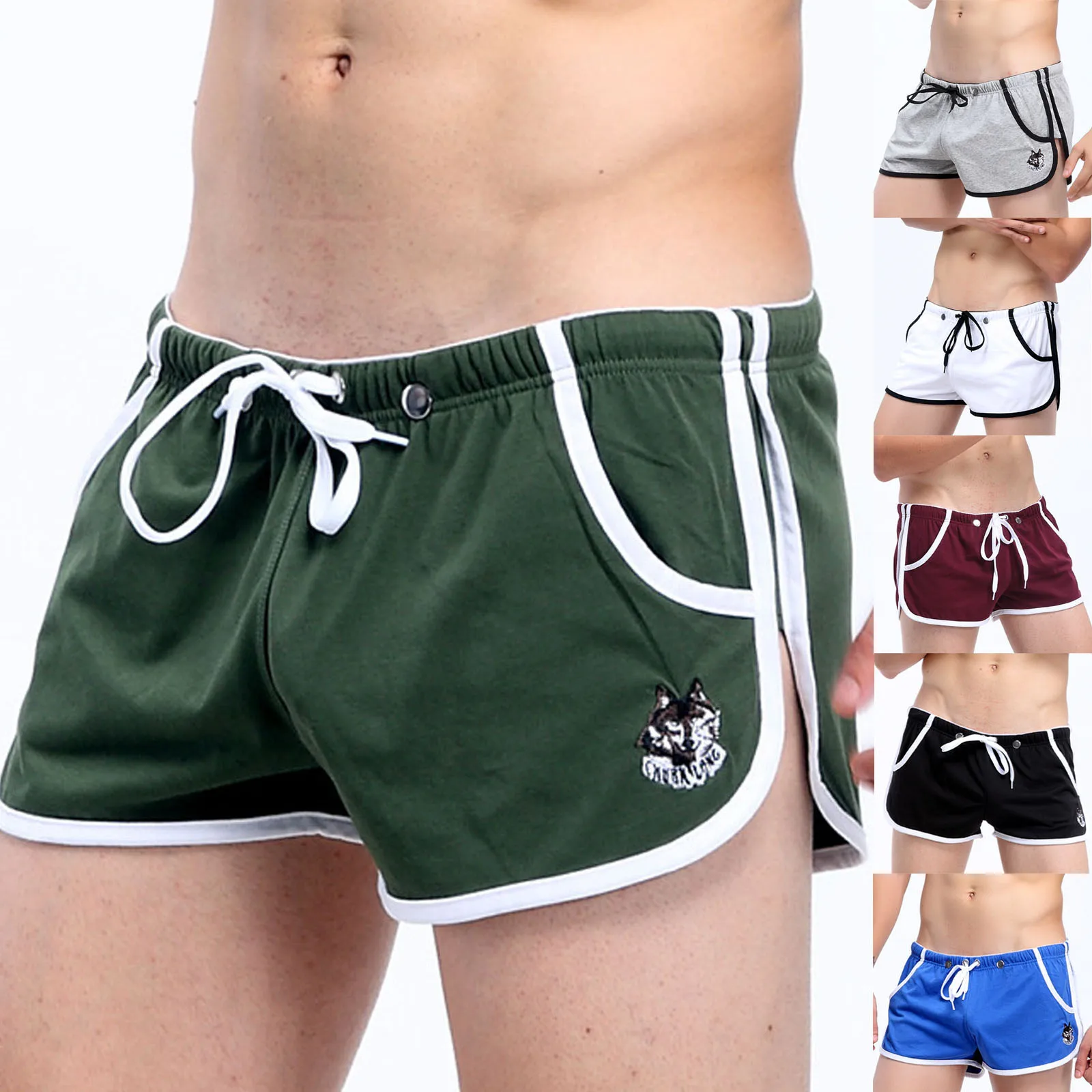 Мужское нижнее белье сексуальные спортивные шорты для бега мужские трусы с