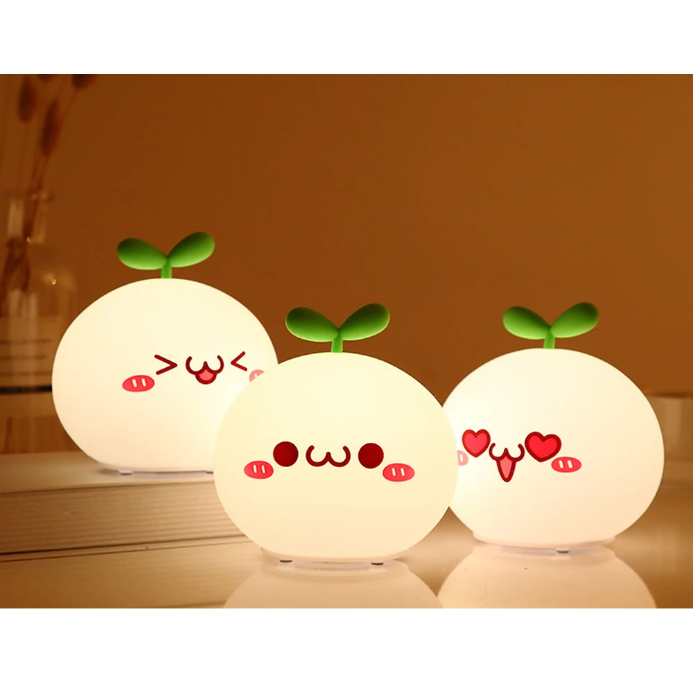 Мультяшный мягкий силиконовый светодиодный ночник с USB-зарядкой и сенсорным