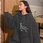 Толстовка Женская флисовая с капюшоном, длинными рукавами и спущенным плечом