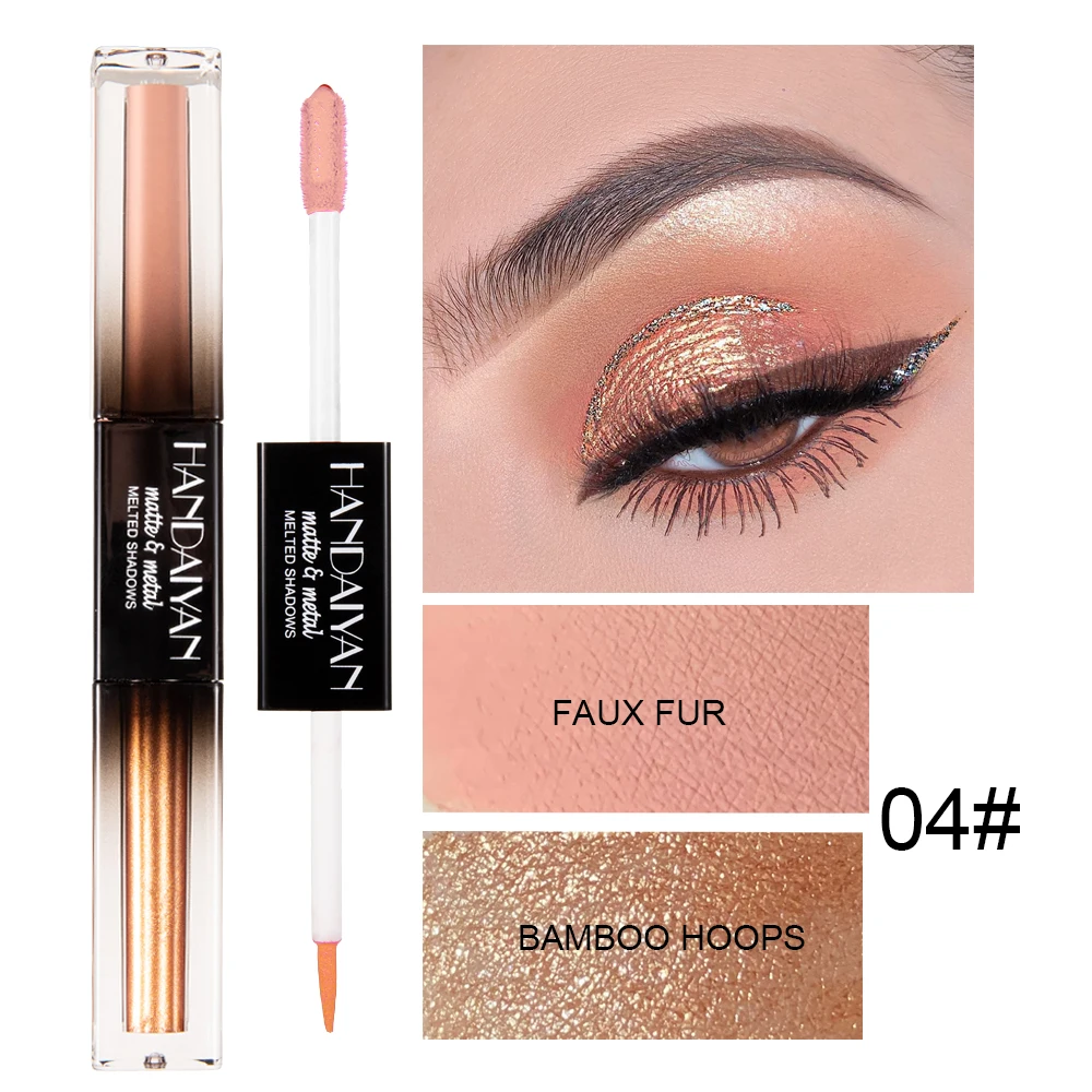 

Glitter Eyeshadow Eyes Makeup Shimmer Nude Pigmented Waterproof Double Ended Metallic Tattoo Lqiuid Matte Eye Shadow Cosmetics
