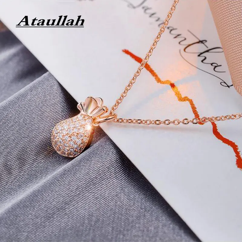 

Ataullah Fashion Pearl Necklace Chinese Lucky Bag Sterling Silver 925 Jewelry Pendant for Women Party Gift Bijoux NW103