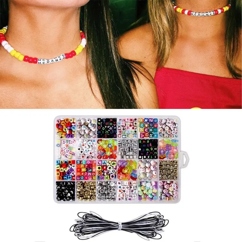 

Acrylic Beads Set Children Toys Accessories Girls Mix Color Spacer Beads Kids DIY Bracelet Jewelry Making