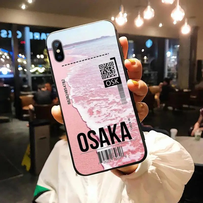 

beach Air Ticket World travel art Phone Case for iPhone 11 12 pro XS MAX 8 7 6 6S Plus X 5S SE 2020 XR