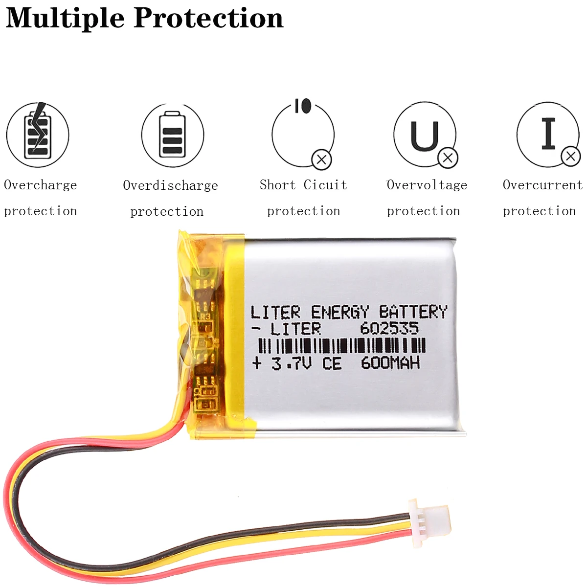 2 шт. литий-полимерное ядро модель 602535 литий-полимерный 3 7 v 600mah 582535 1.7wh тахограф