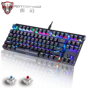 original motospeed ck101 rgb mechanical gaming keyboard anti ghosting 87 keys led backlit usb wired keyboard for computer gamer free global shipping