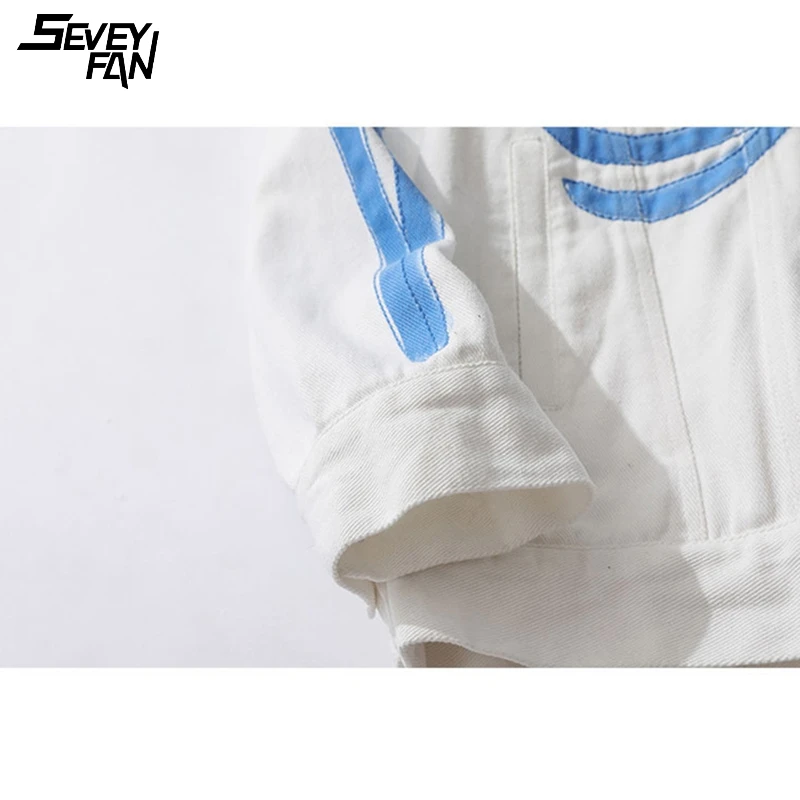 

Punk Skull Bone Denim Jackets for Men Embroidery Hip Hop Harajuku White Jeans Jacket Oversized Fashion Mens Jean Jackets 2021