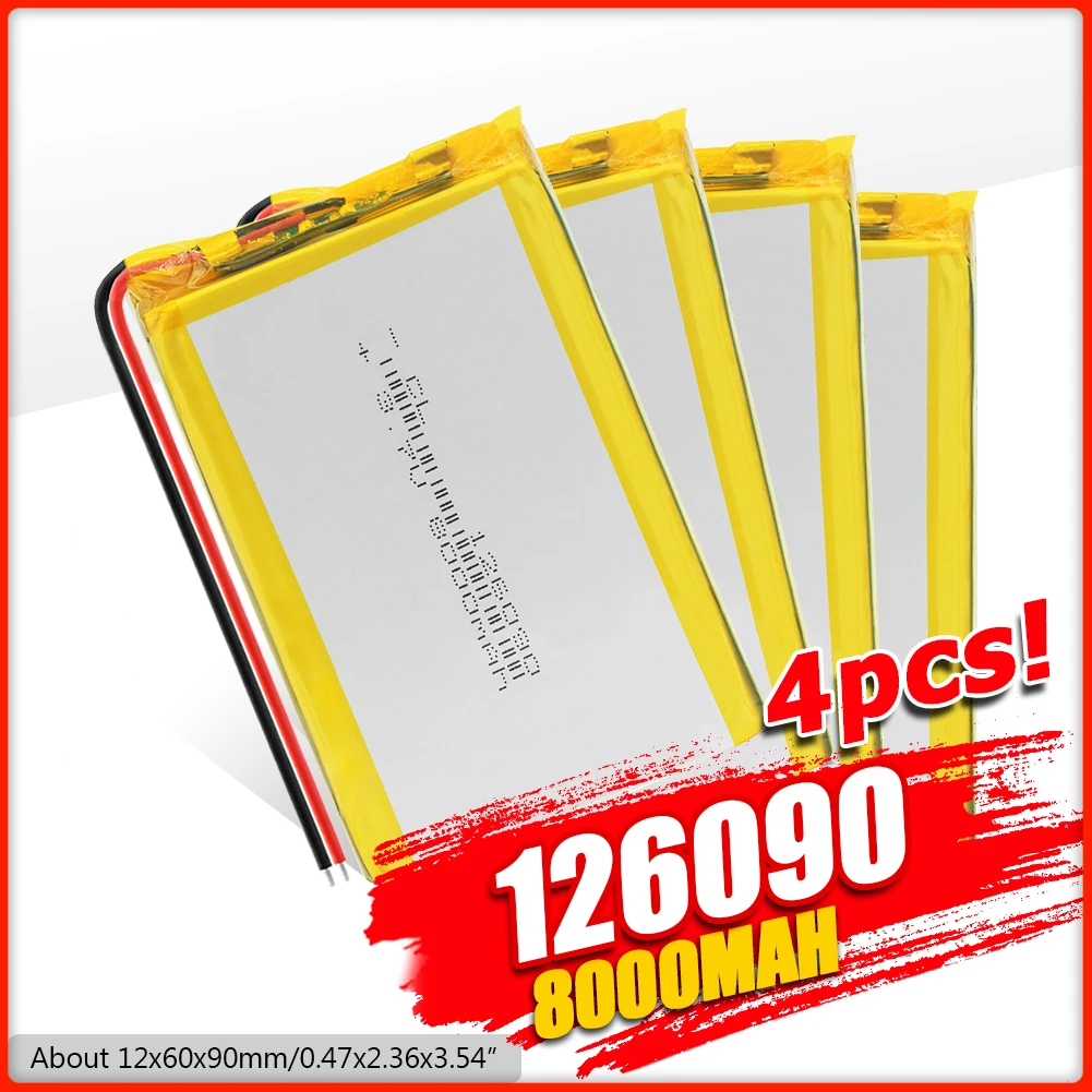 Литий полимерный аккумулятор 3 7 8000 в 126090 мАч печатная плата 7566121 для планшетного