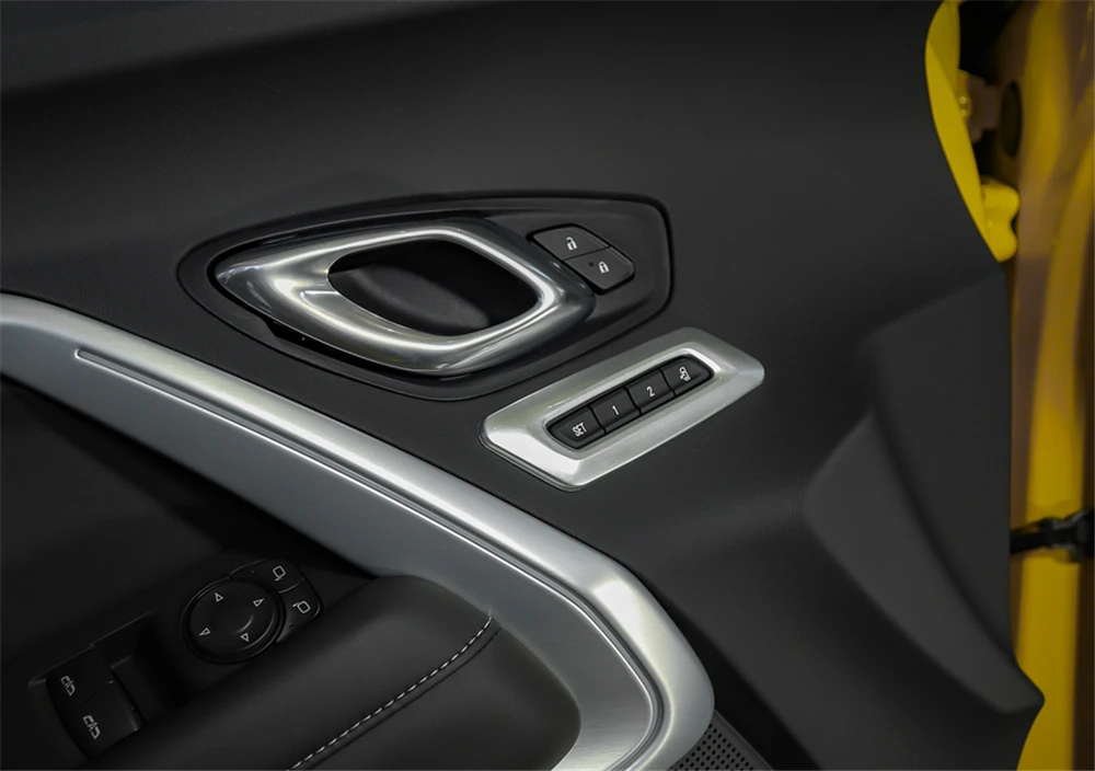 

Memory Seat Switch Button Decoration Cover Trim for Chevrolet Camaro 2017+ Red Silver Yellow Sticker Car Interior Accessories