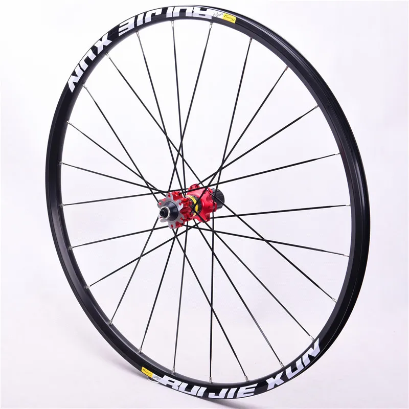 Kaufen Fahrrad Rad Set DTXT Gebrochen Wind Speichen 4 Lager Carbon Fiber Rohr Hub Mtb Mountainbike Rad Set 26/27.5/29 Zoll Rad