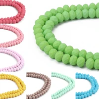 1 strand approx 140 pcsstrand glass beads round multicolor frosted faceted for diy handmade jewelry making 8mm dia