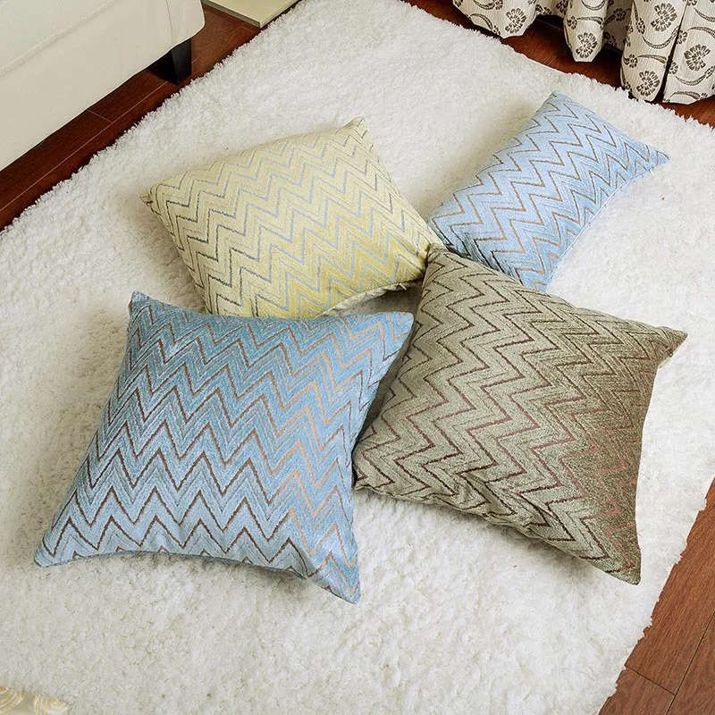 

Chenille Jacquard Cushion Cover Geometric Print Hidden Zipper Pillowcase for for Sofa Home Car Office Throw Pillows case 45x45cm