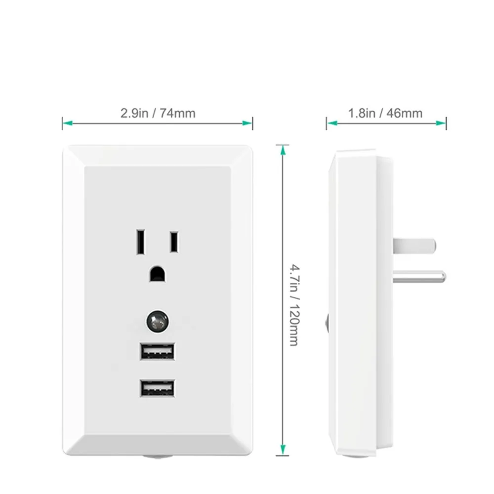 Умная настенная розетка со светодиодсветодиодный подсветкой 2 USB порта 4